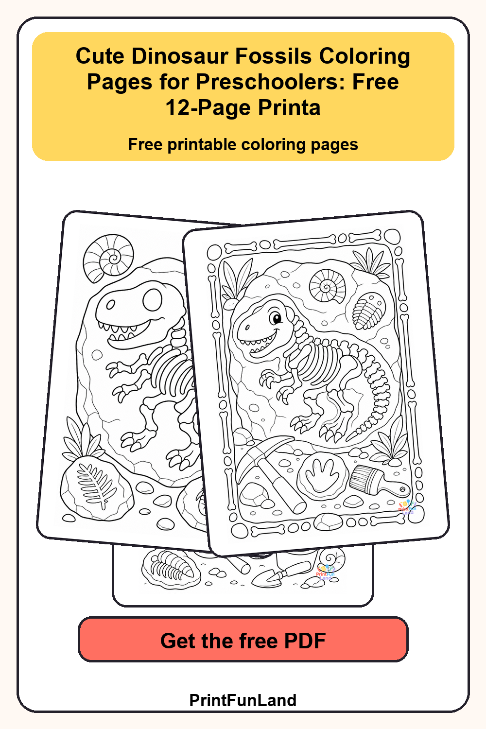 Dinosaur Fossils Coloring Pages for Preschoolers Pinterest preview