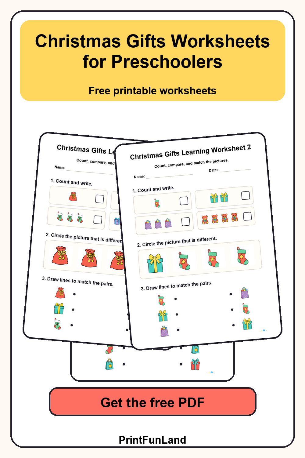 Christmas Gifts Worksheets for Preschoolers Pinterest preview