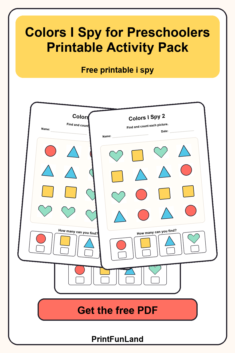 Colors I Spy for Preschoolers Pinterest preview