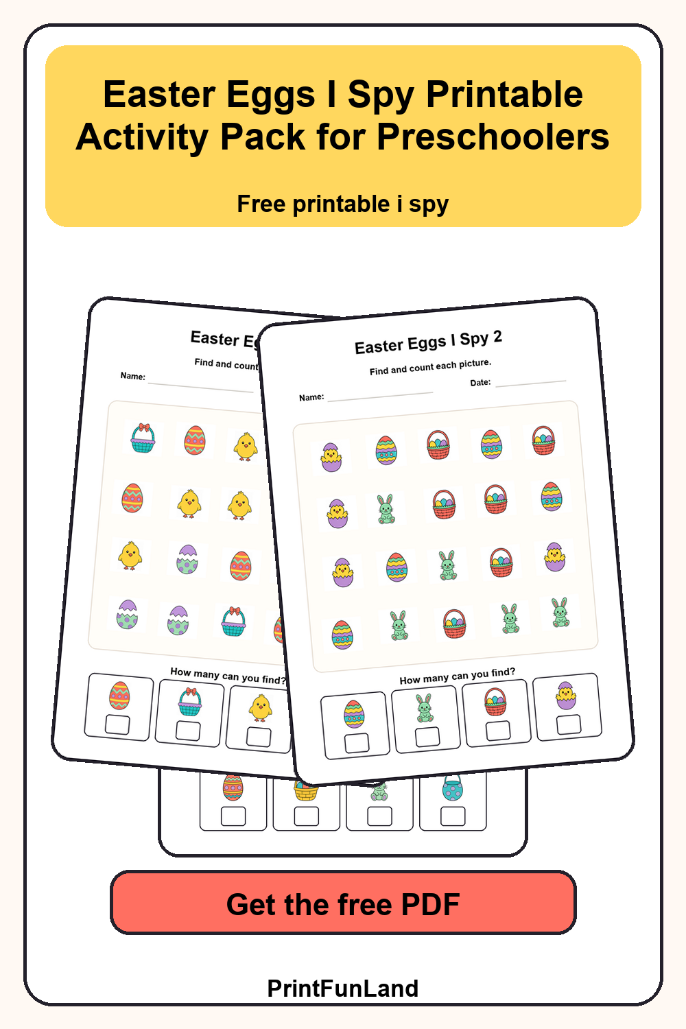 Easter Eggs I Spy for Preschoolers Pinterest preview