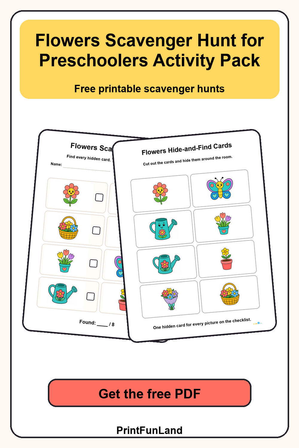 Flowers Scavenger Hunt for Preschoolers Pinterest preview