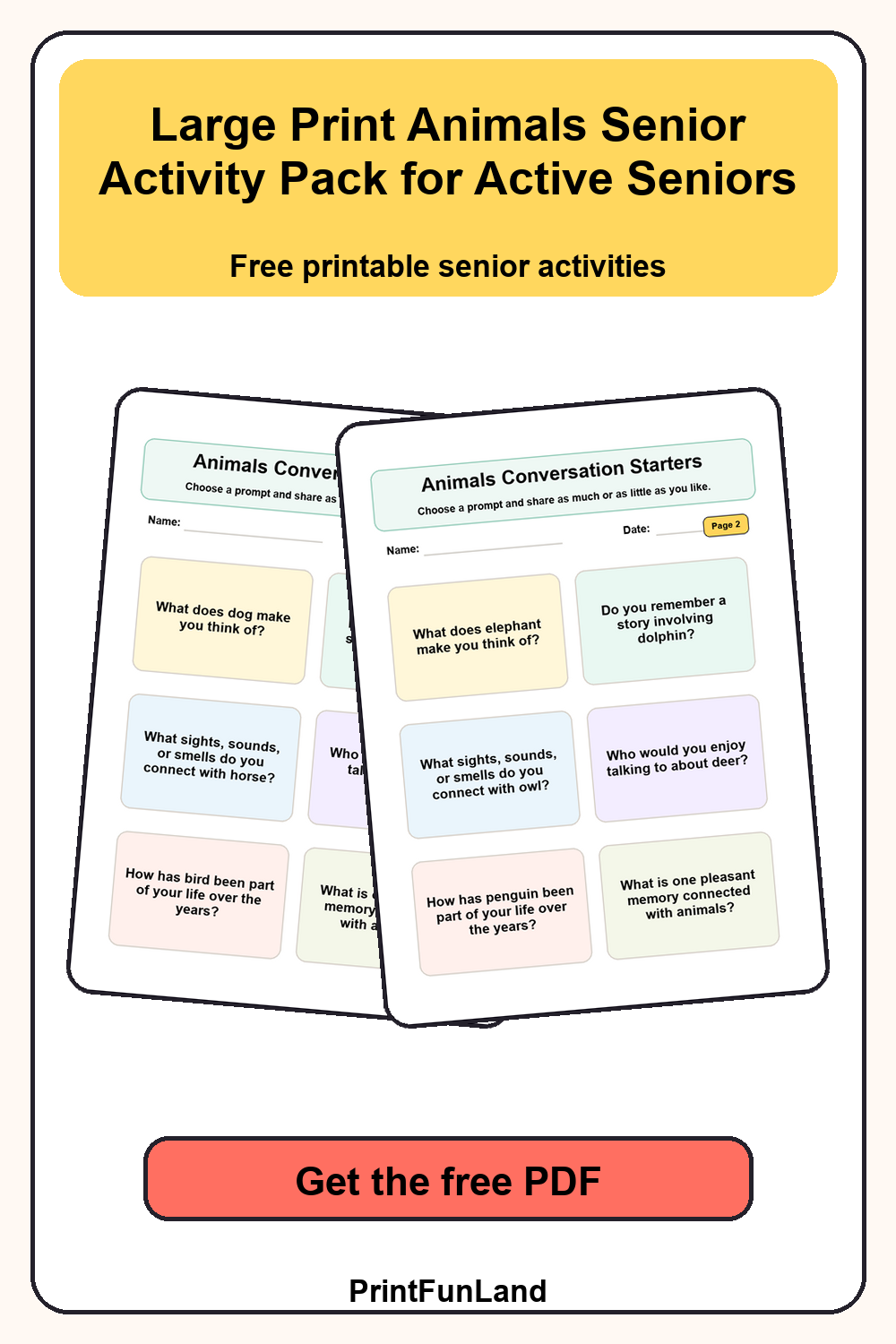 Large Print Animals Senior Activity for Active Seniors Pinterest preview