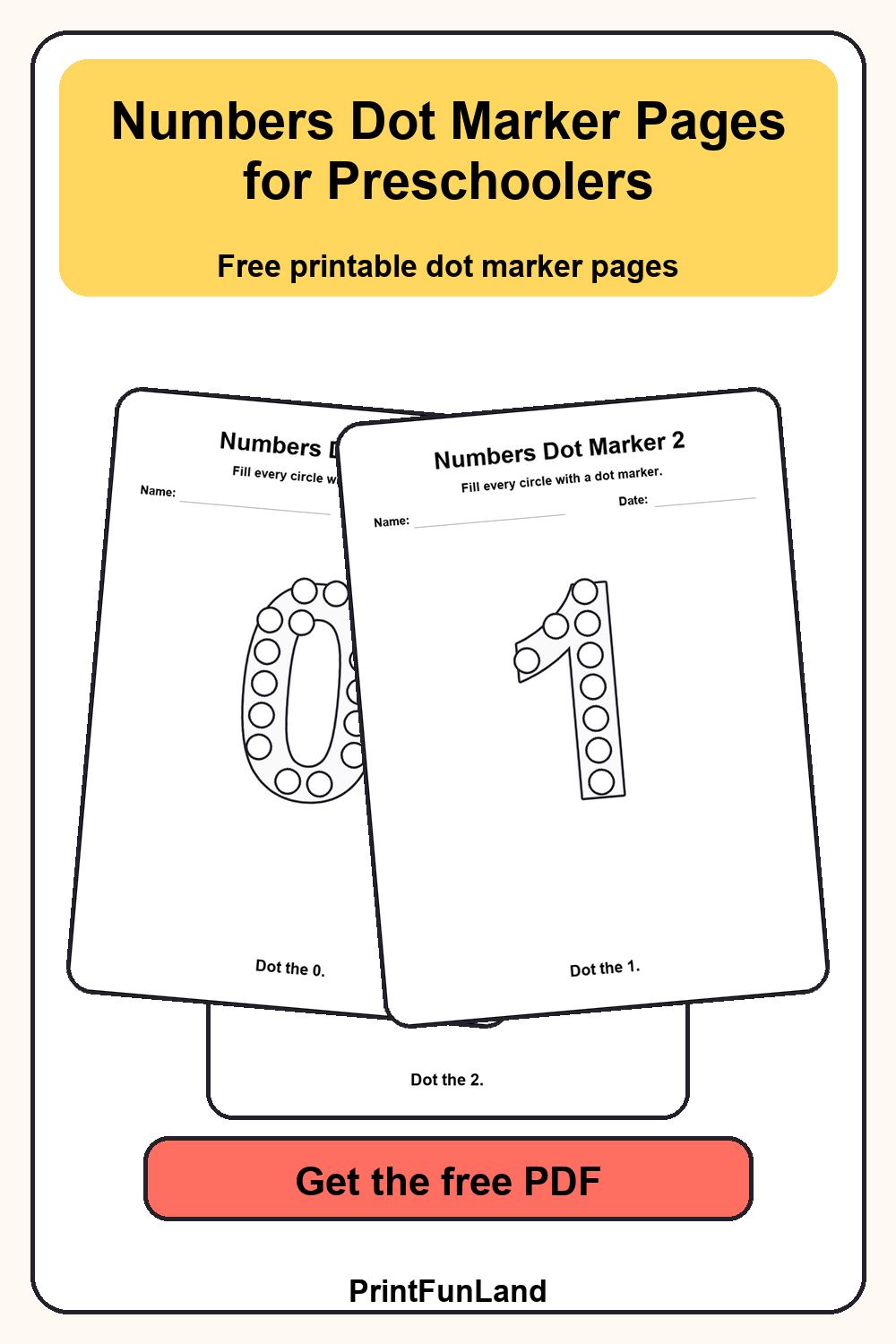 Numbers Dot Marker Pages for Preschoolers Pinterest preview