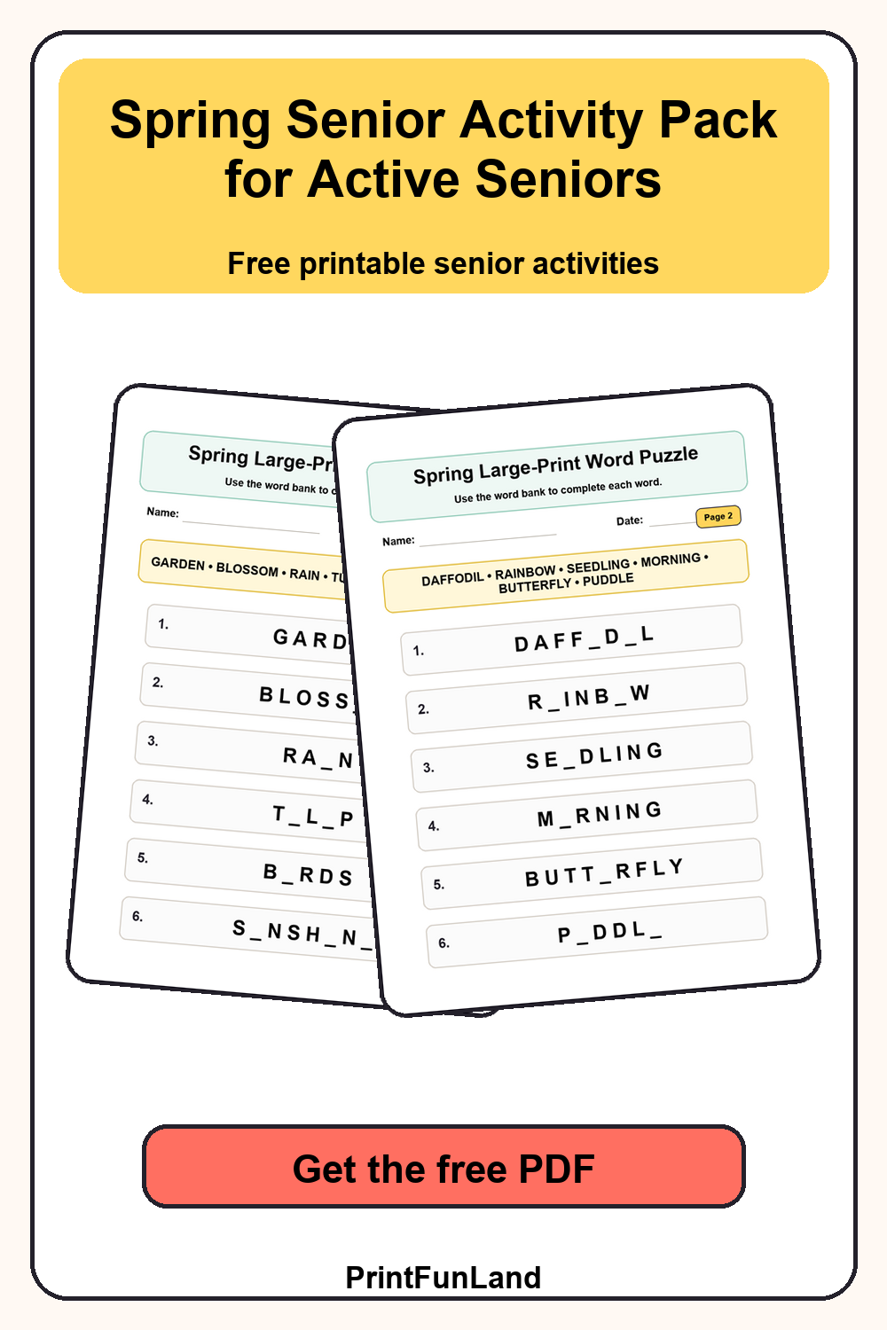 Spring Senior Activity for Active Seniors Pinterest preview