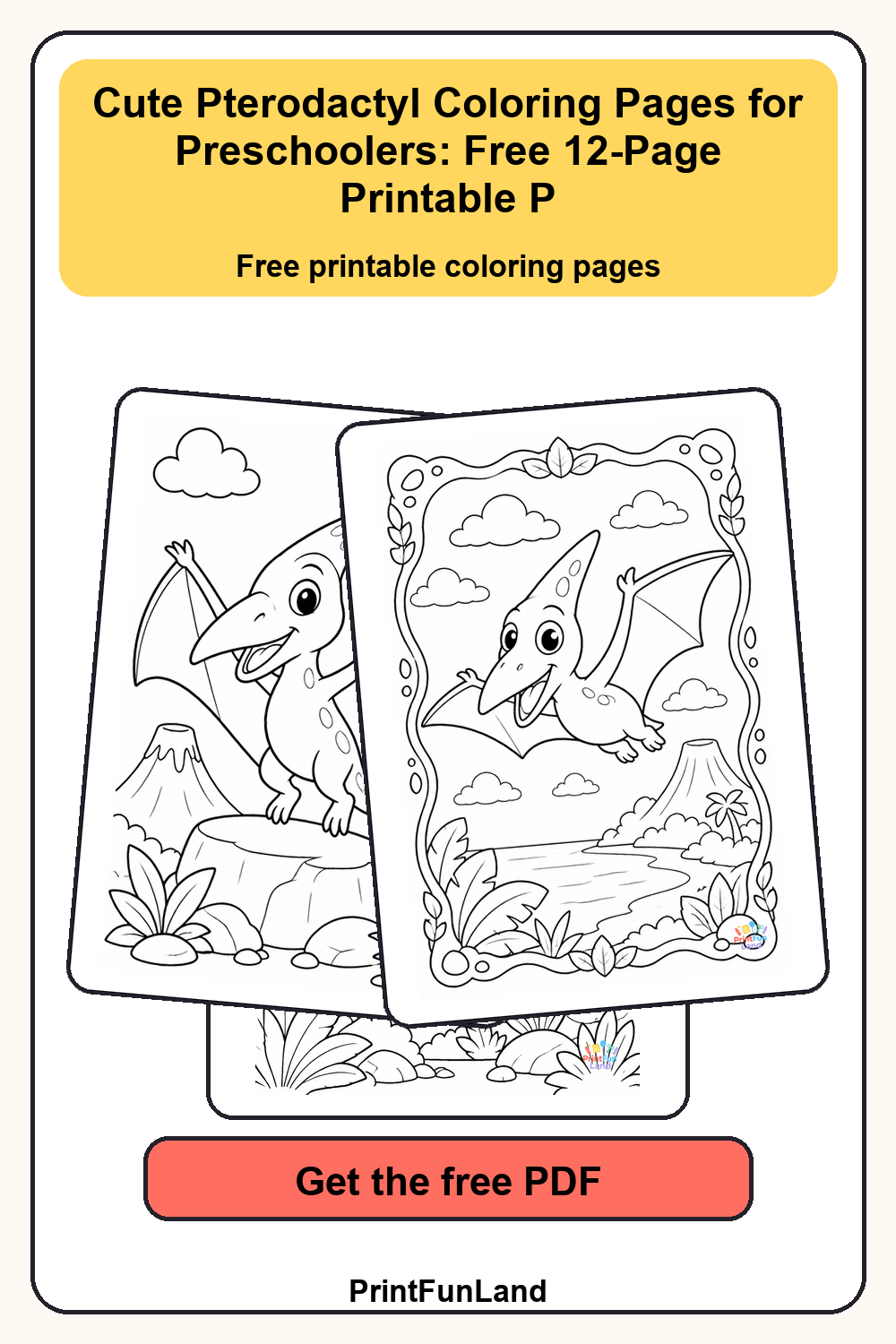 Pterodactyl Coloring Pages for Preschoolers Pinterest preview