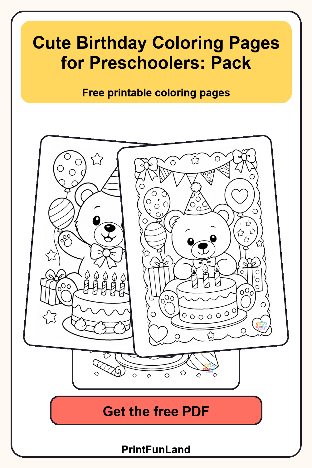 Birthday Coloring Pages for Preschoolers Pinterest preview