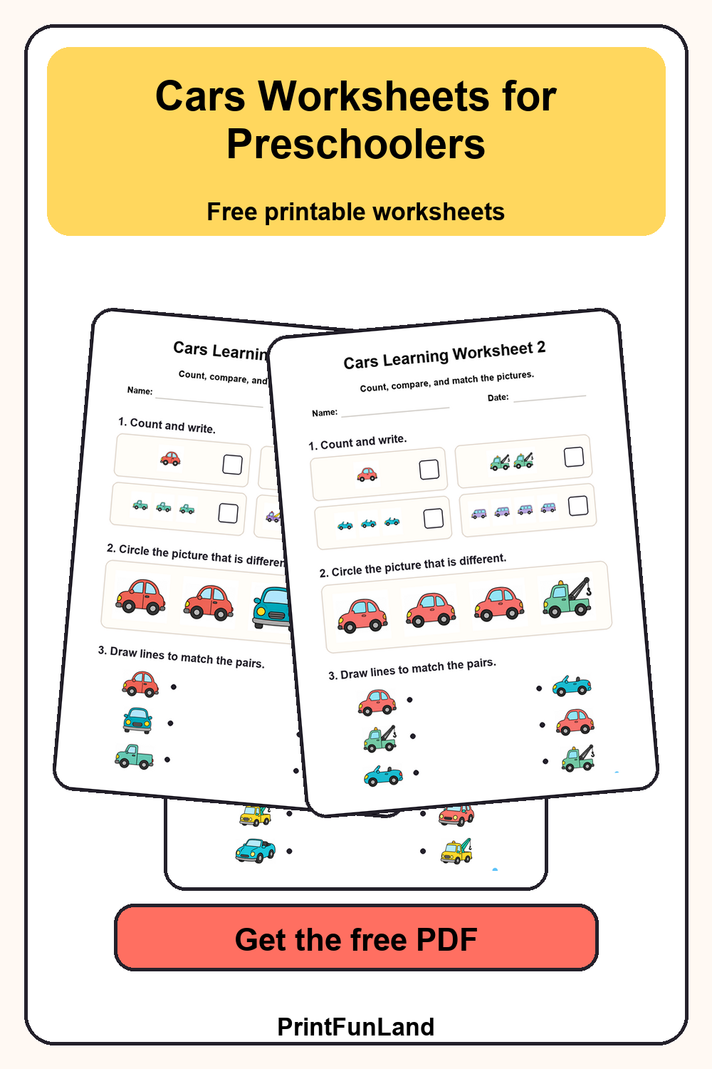 Cars Worksheets for Preschoolers Pinterest preview