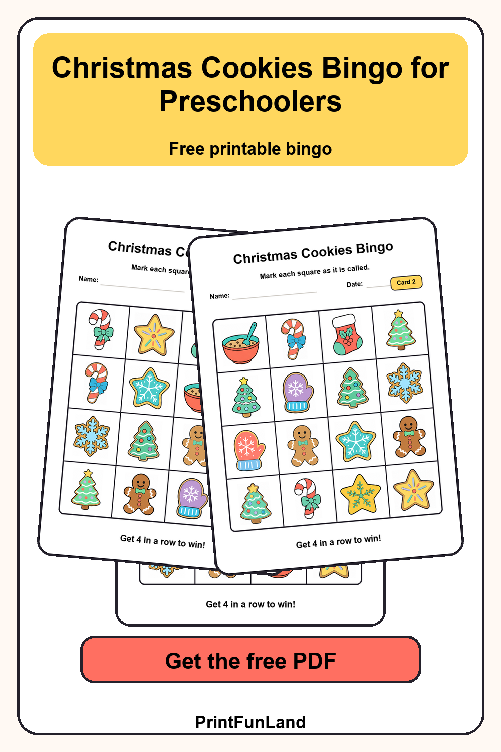 Christmas Cookies Bingo for Preschoolers Pinterest preview