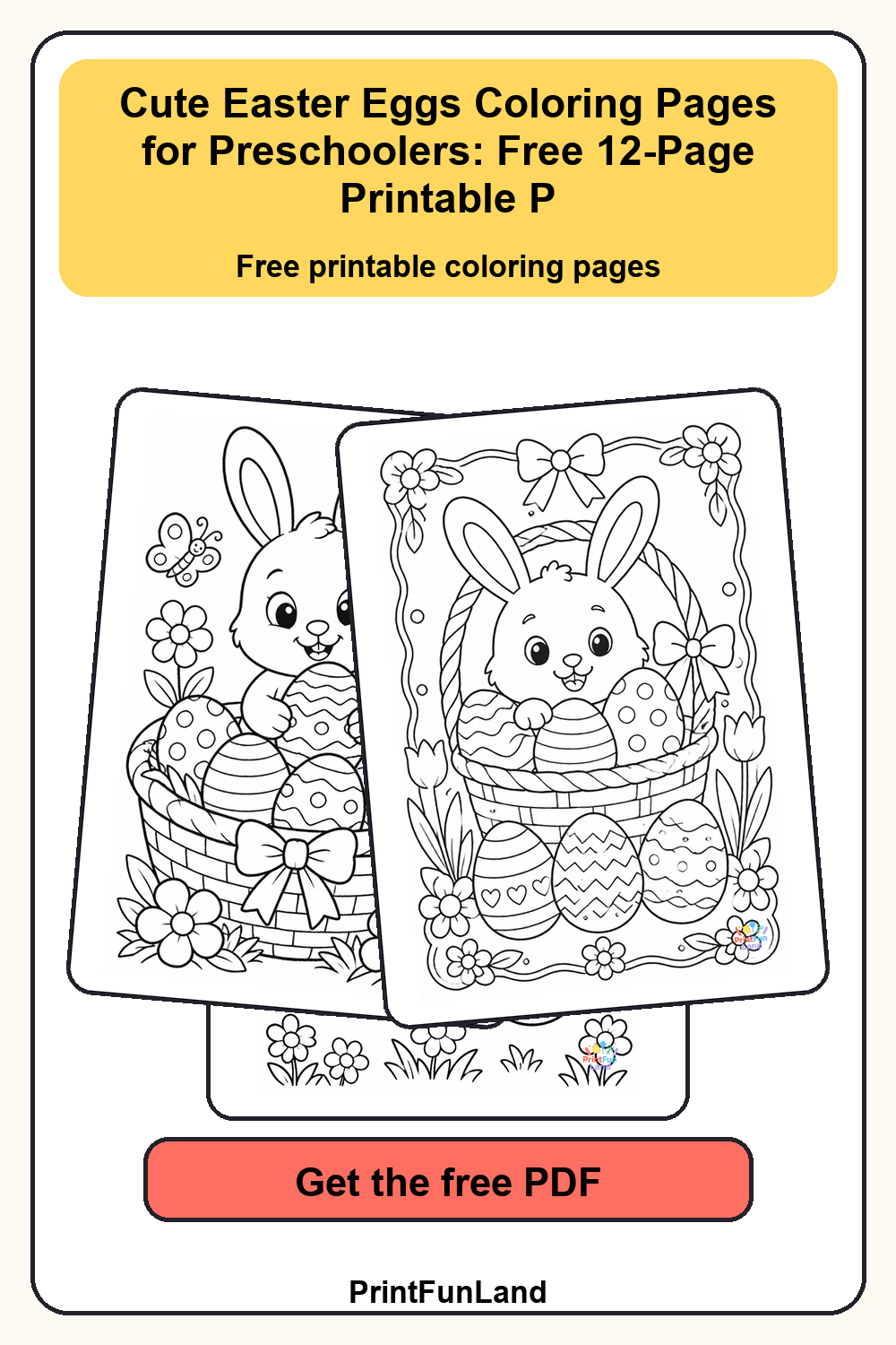 Easter Eggs Coloring Pages for Preschoolers Pinterest preview