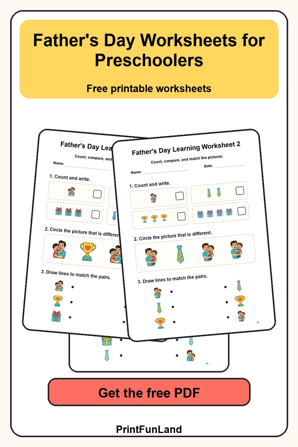 Father's Day Worksheets for Preschoolers Pinterest preview