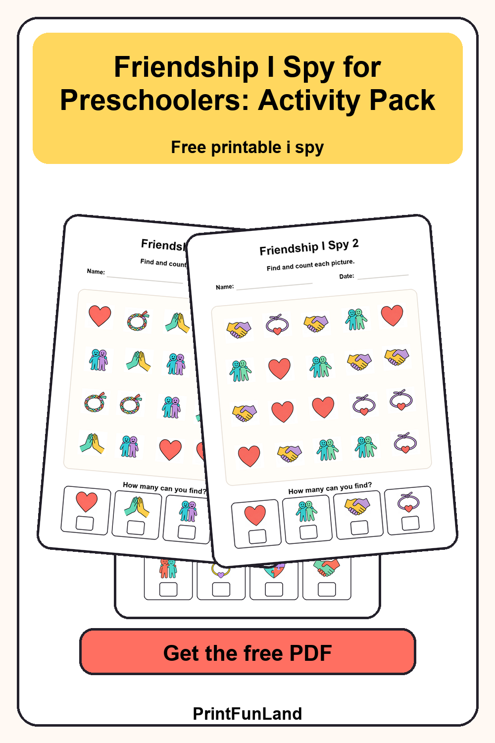 Friendship I Spy for Preschoolers Pinterest preview