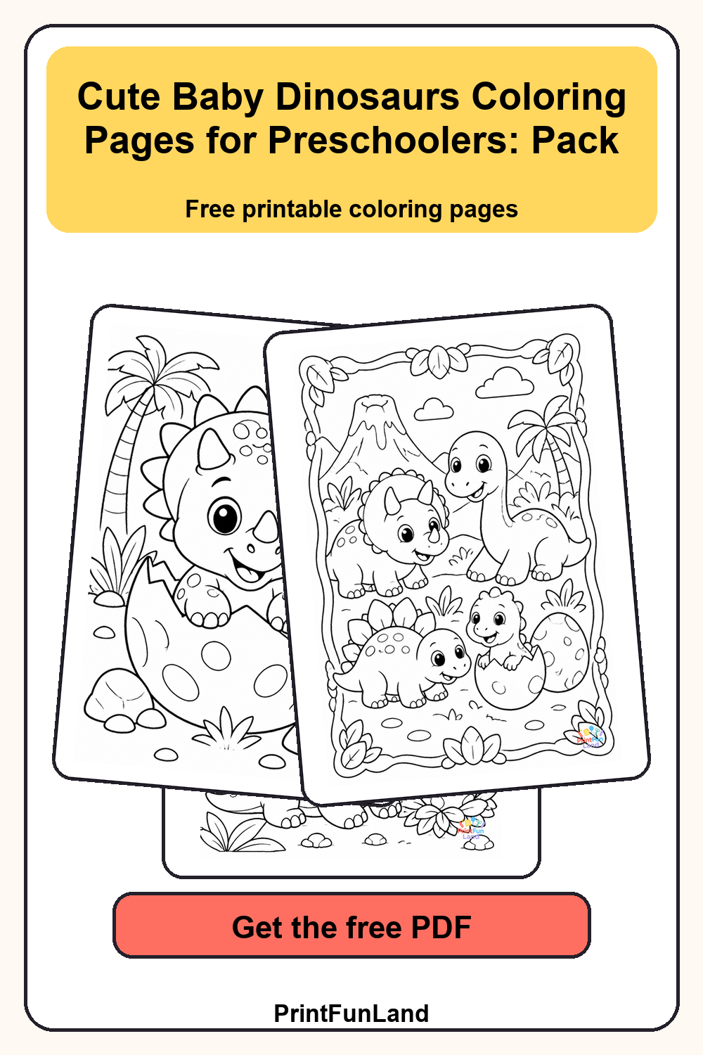 Baby Dinosaurs Coloring Pages for Preschoolers Pinterest preview