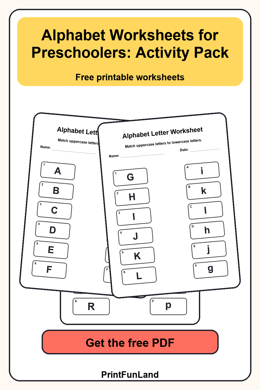 Alphabet Worksheets for Preschoolers Pinterest preview