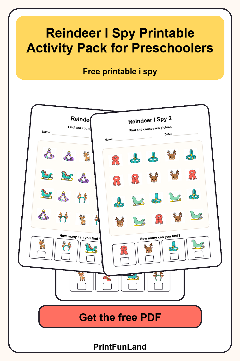 Reindeer I Spy for Preschoolers Pinterest preview