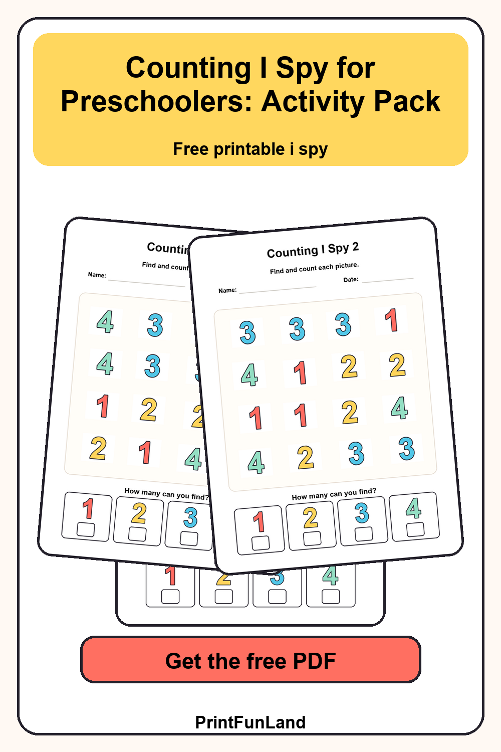 Counting I Spy for Preschoolers Pinterest preview