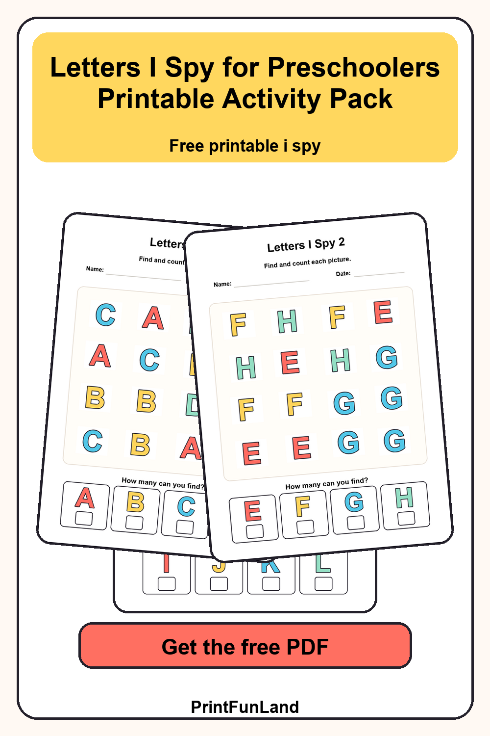 Letters I Spy for Preschoolers Pinterest preview
