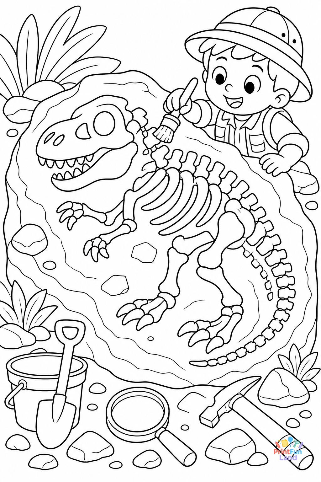 Dinosaur Fossils Coloring Pages for Preschoolers printable page 9