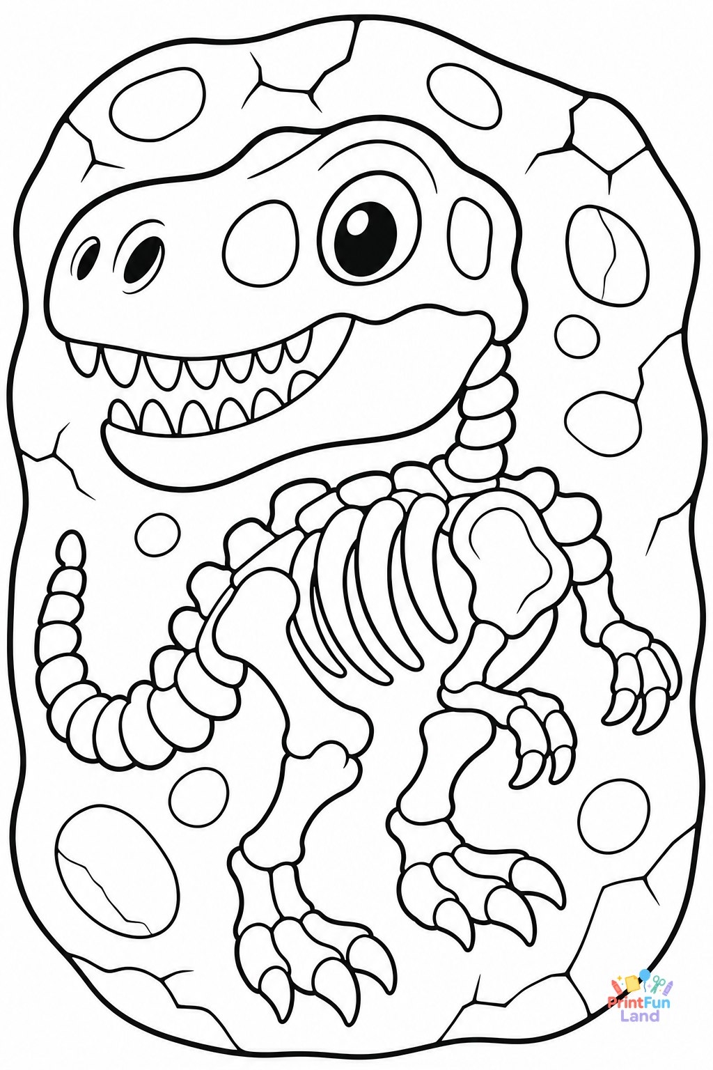 Dinosaur Fossils Coloring Pages for Preschoolers printable page 6