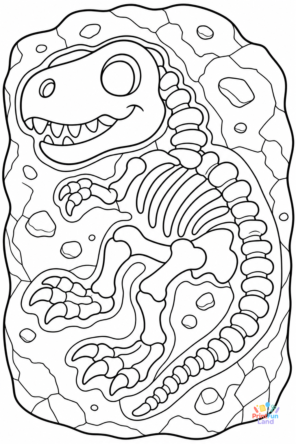 Dinosaur Fossils Coloring Pages for Preschoolers printable page 12