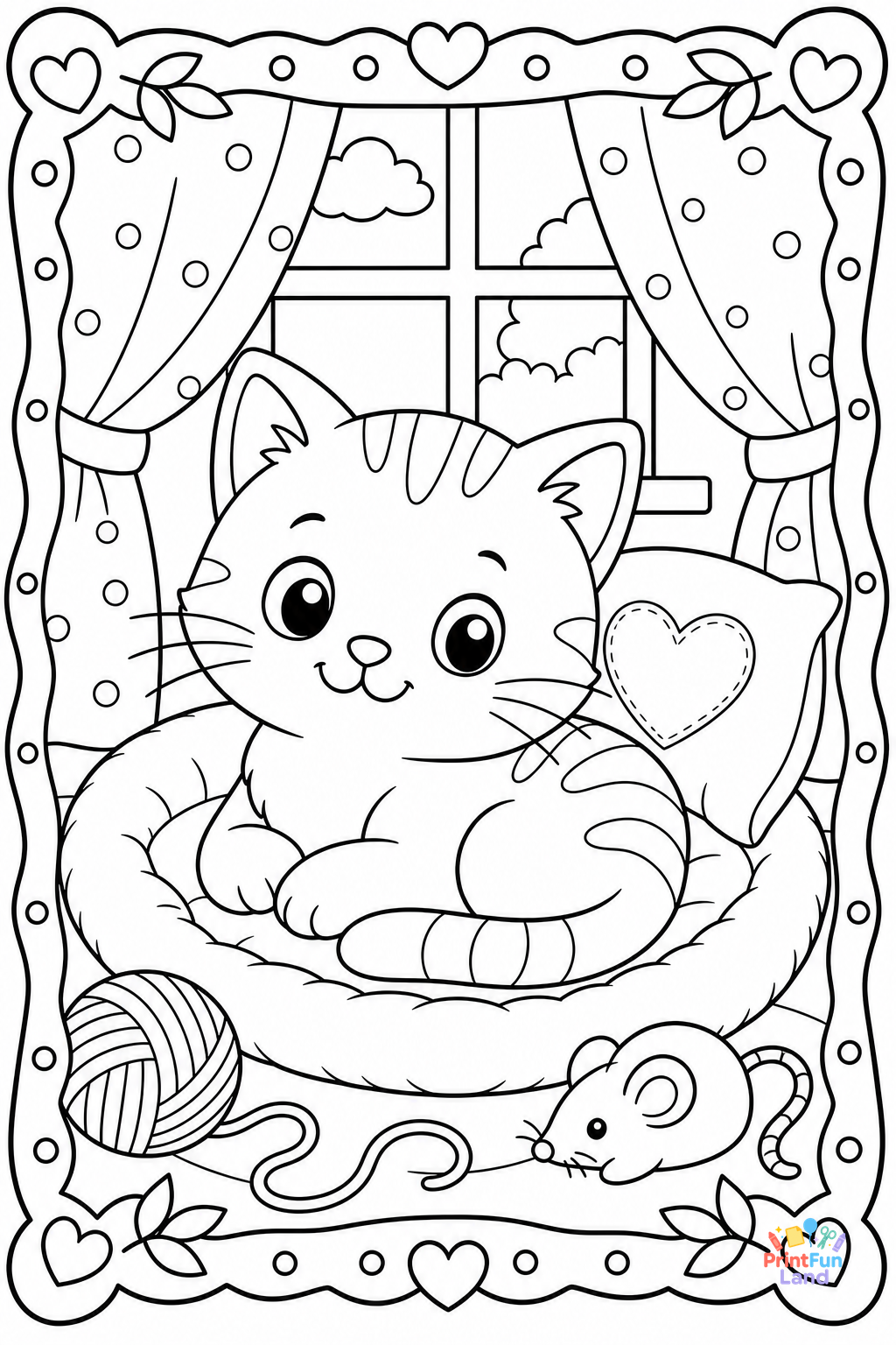 Cats Coloring Pages for Preschoolers printable page 8