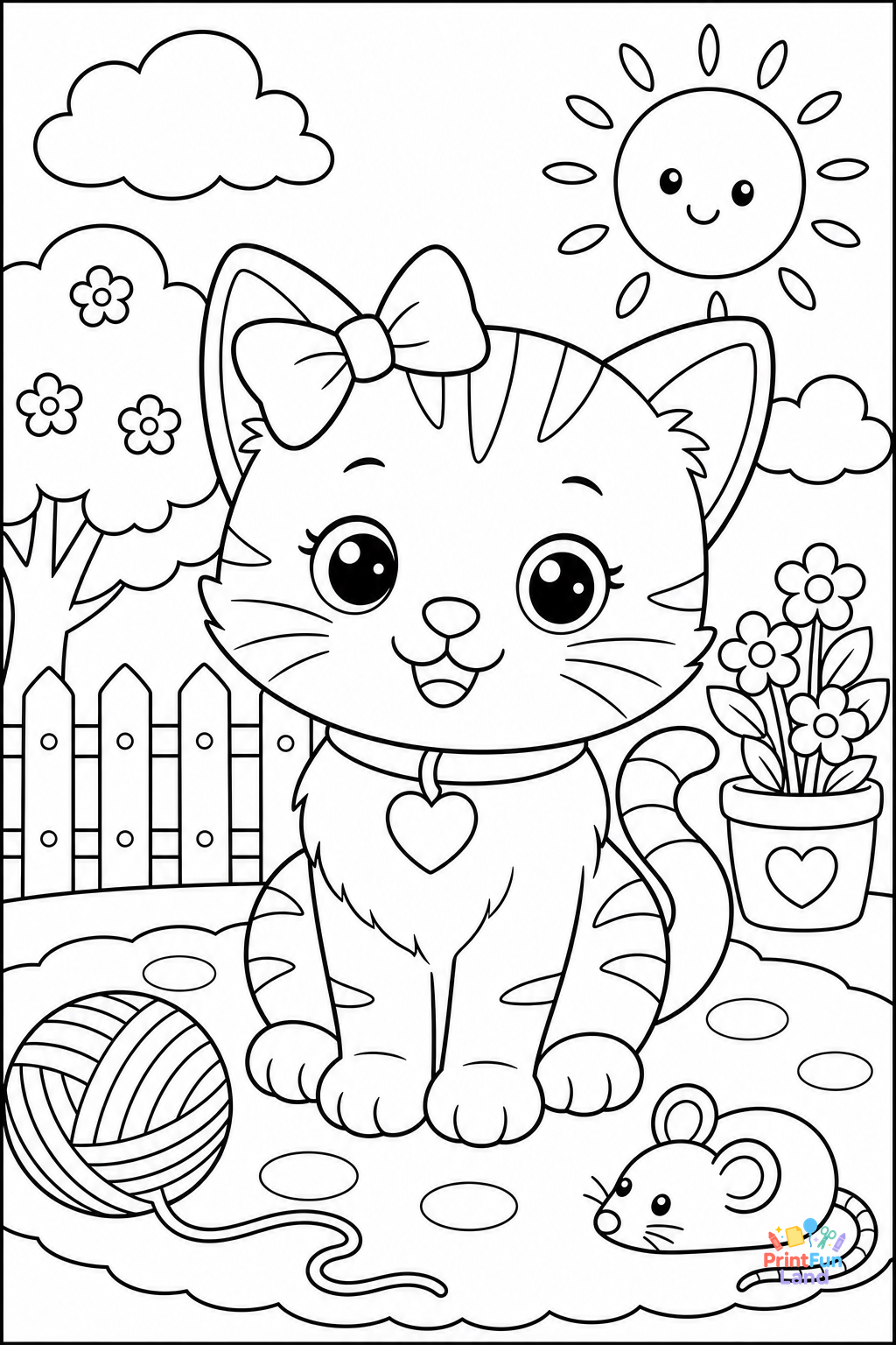 Cats Coloring Pages for Preschoolers printable page 3