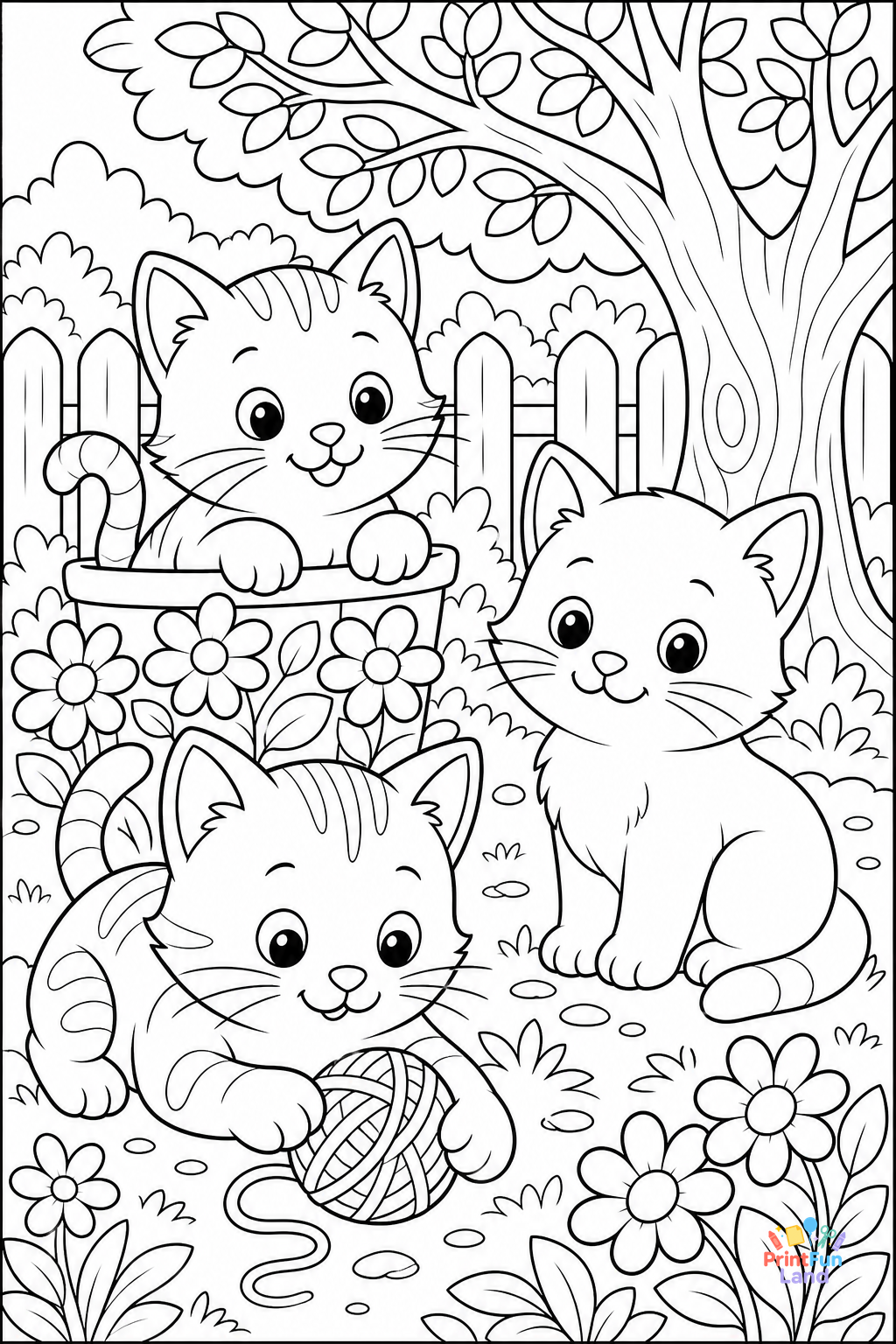 Cats Coloring Pages for Preschoolers printable page 11
