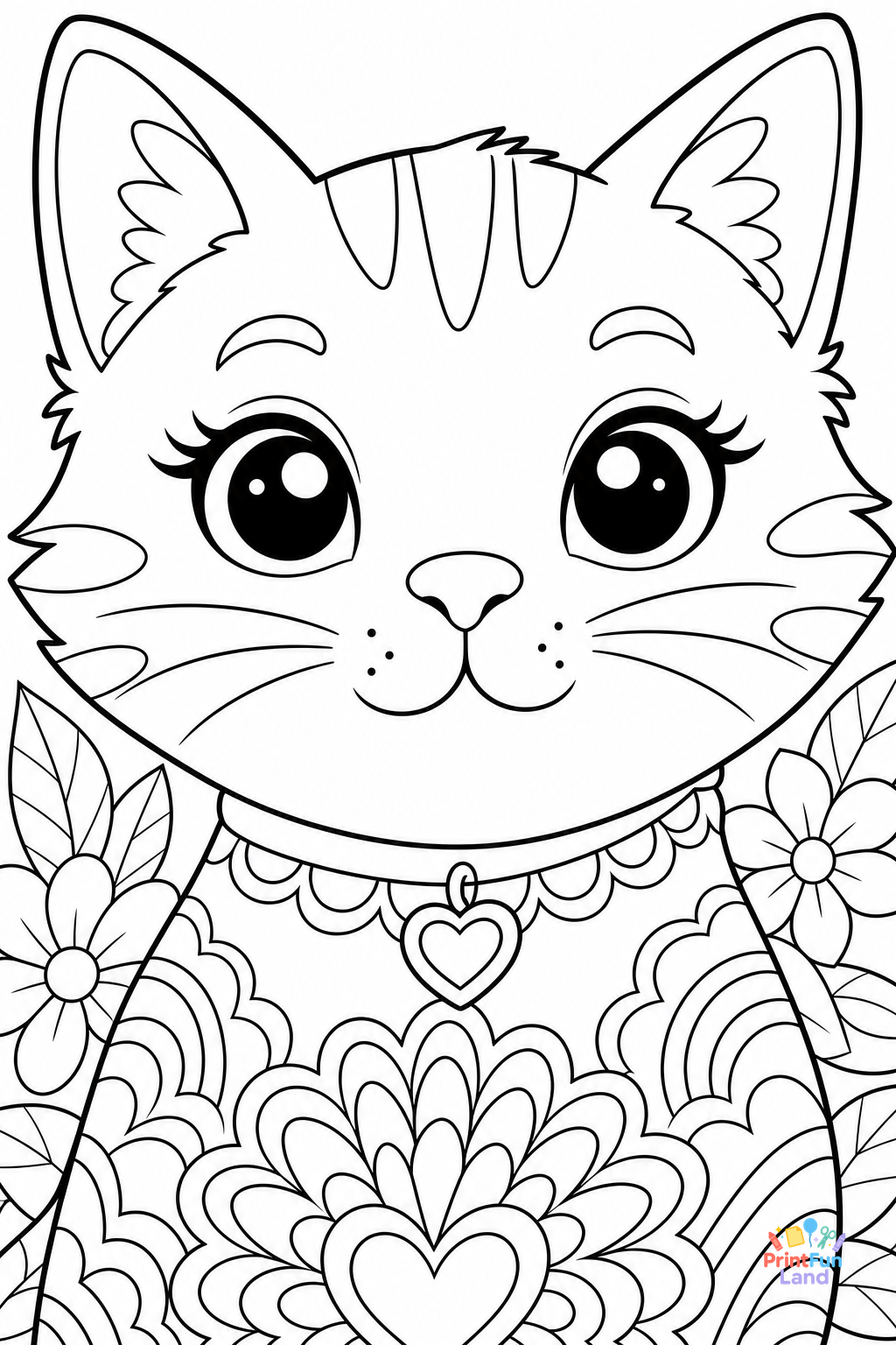 Cats Coloring Pages for Preschoolers printable page 6