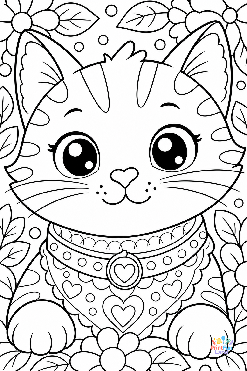 Cats Coloring Pages for Preschoolers printable page 12