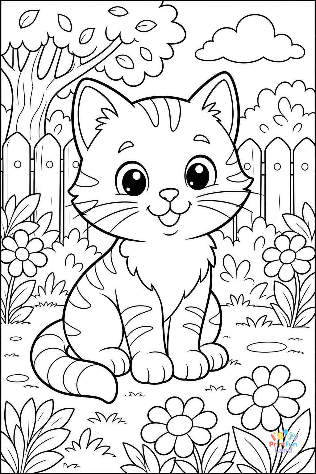 Cats Coloring Pages for Preschoolers printable page 5