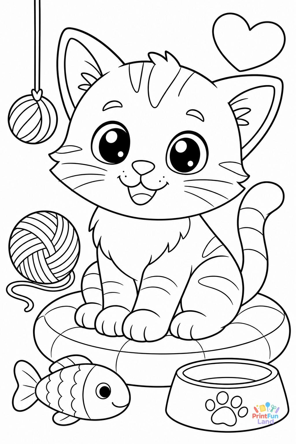 Cats Coloring Pages for Preschoolers printable page 7