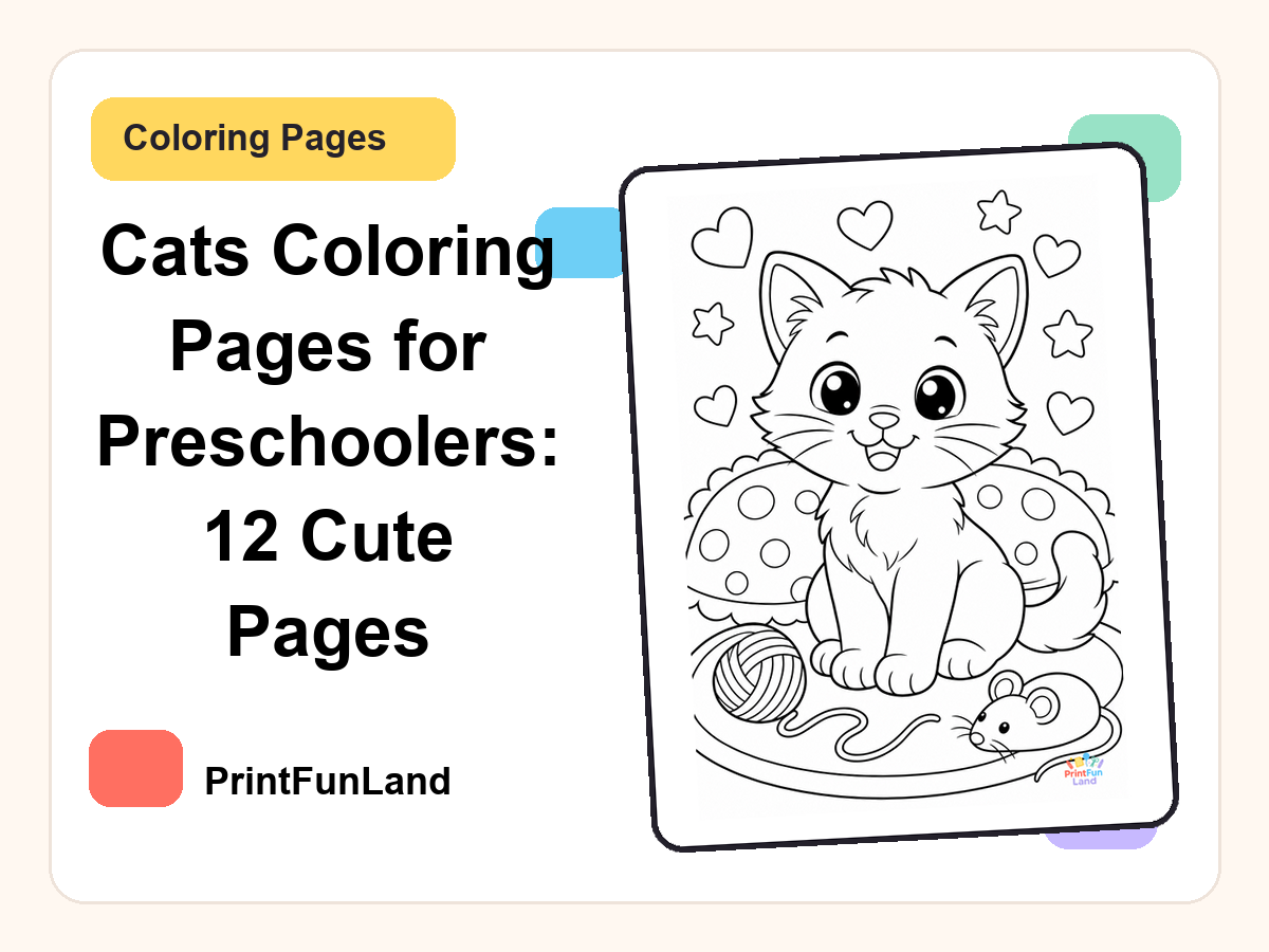 Cats Coloring Pages for Preschoolers printable preview