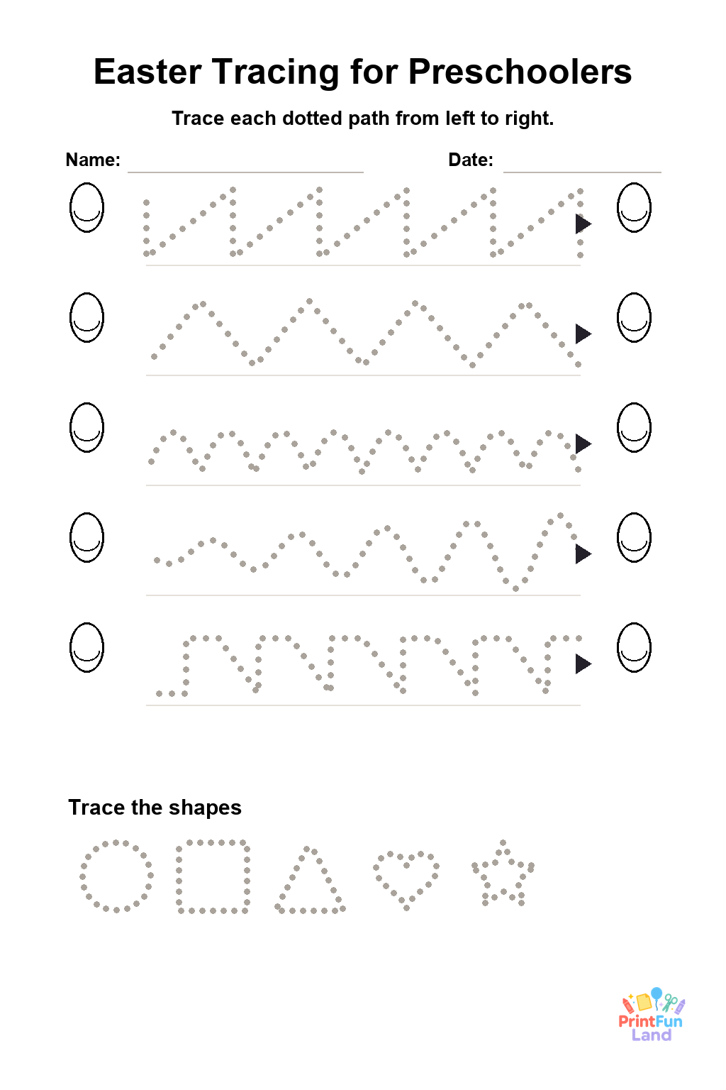 Easter Tracing for Preschoolers printable page 5