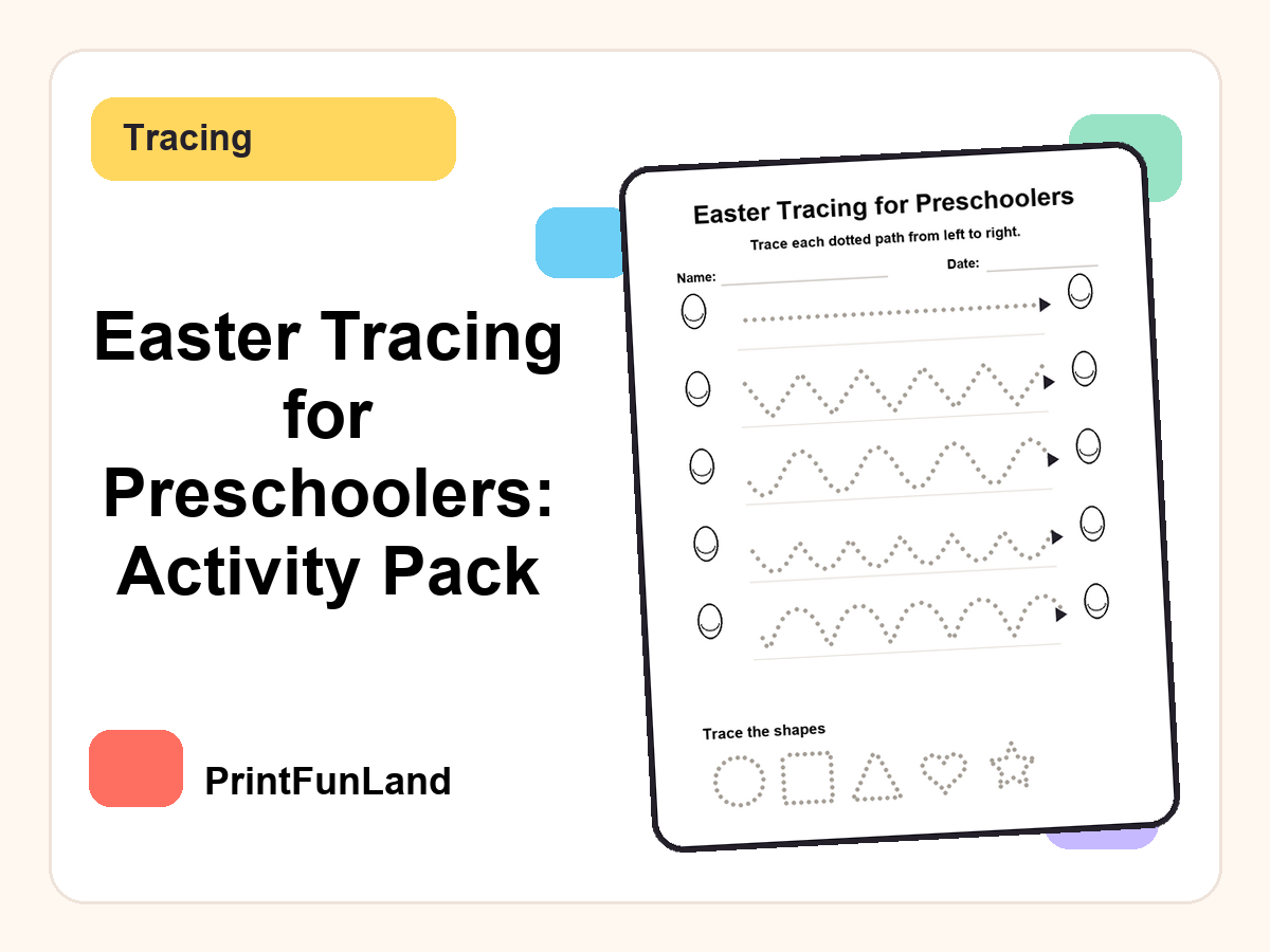 Easter Tracing for Preschoolers printable preview