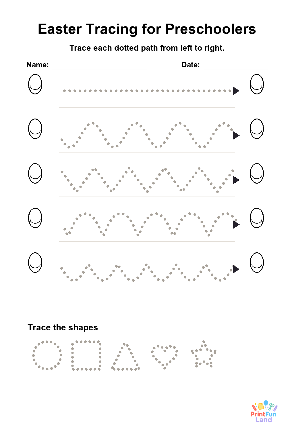 Easter Tracing for Preschoolers printable page 6