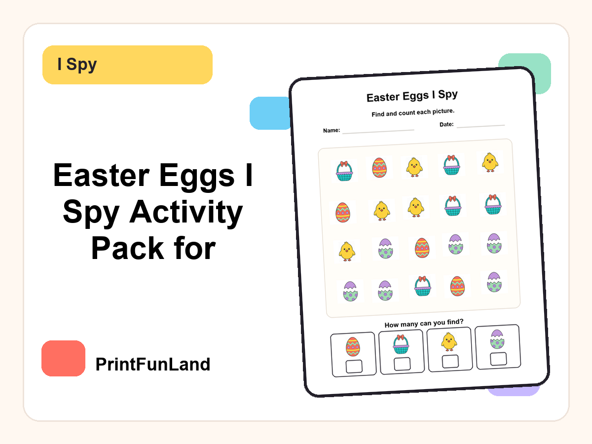 Easter Eggs I Spy for Preschoolers printable preview