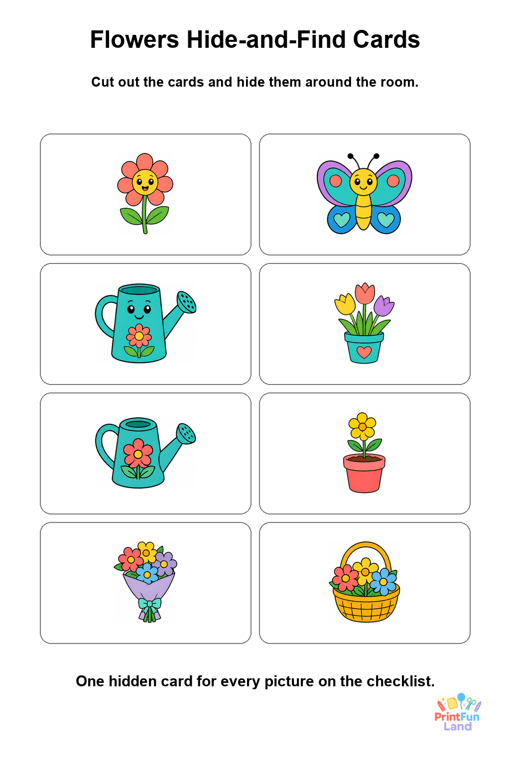 Flowers Scavenger Hunt for Preschoolers printable page 2