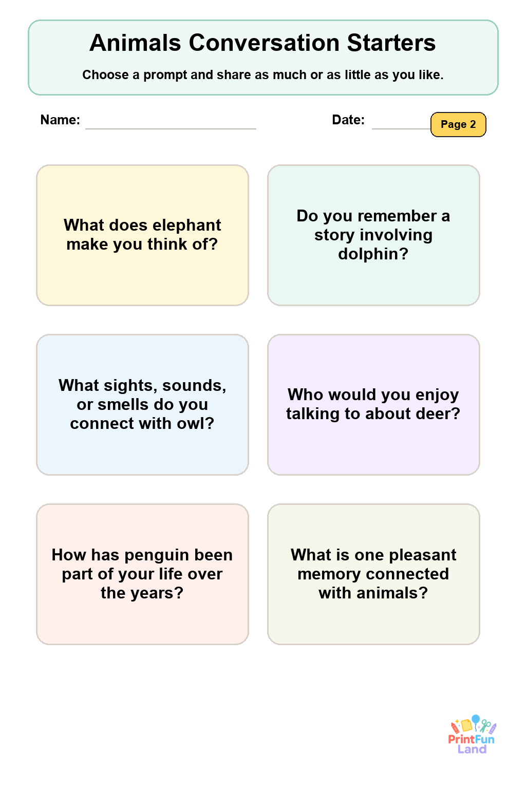 Large Print Animals Senior Activity for Active Seniors printable page 2