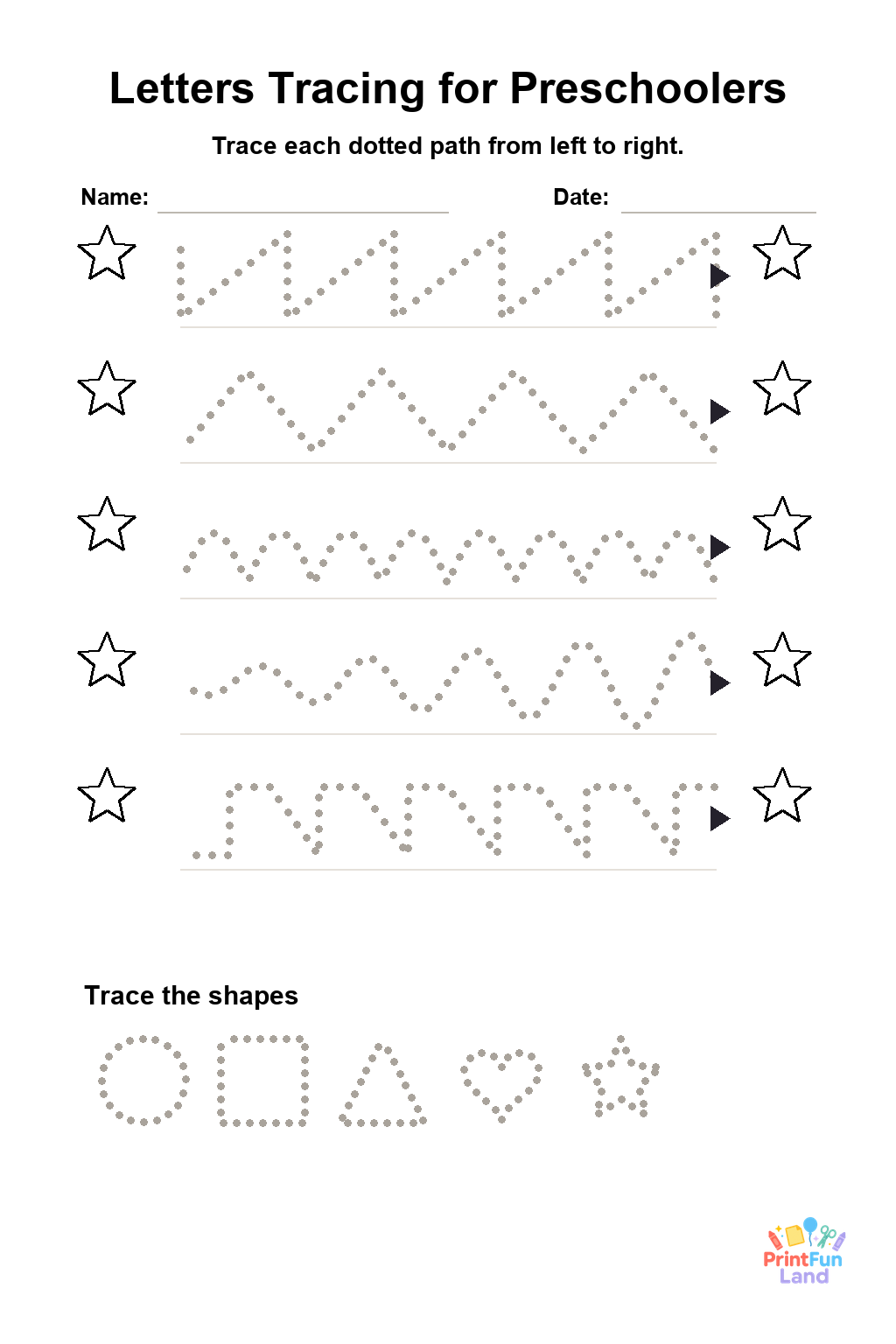 Letters Tracing for Preschoolers printable page 8