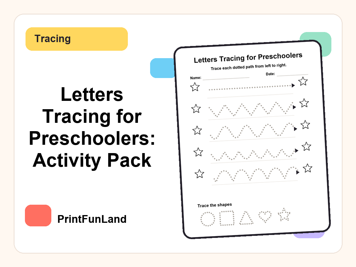 Letters Tracing for Preschoolers printable preview