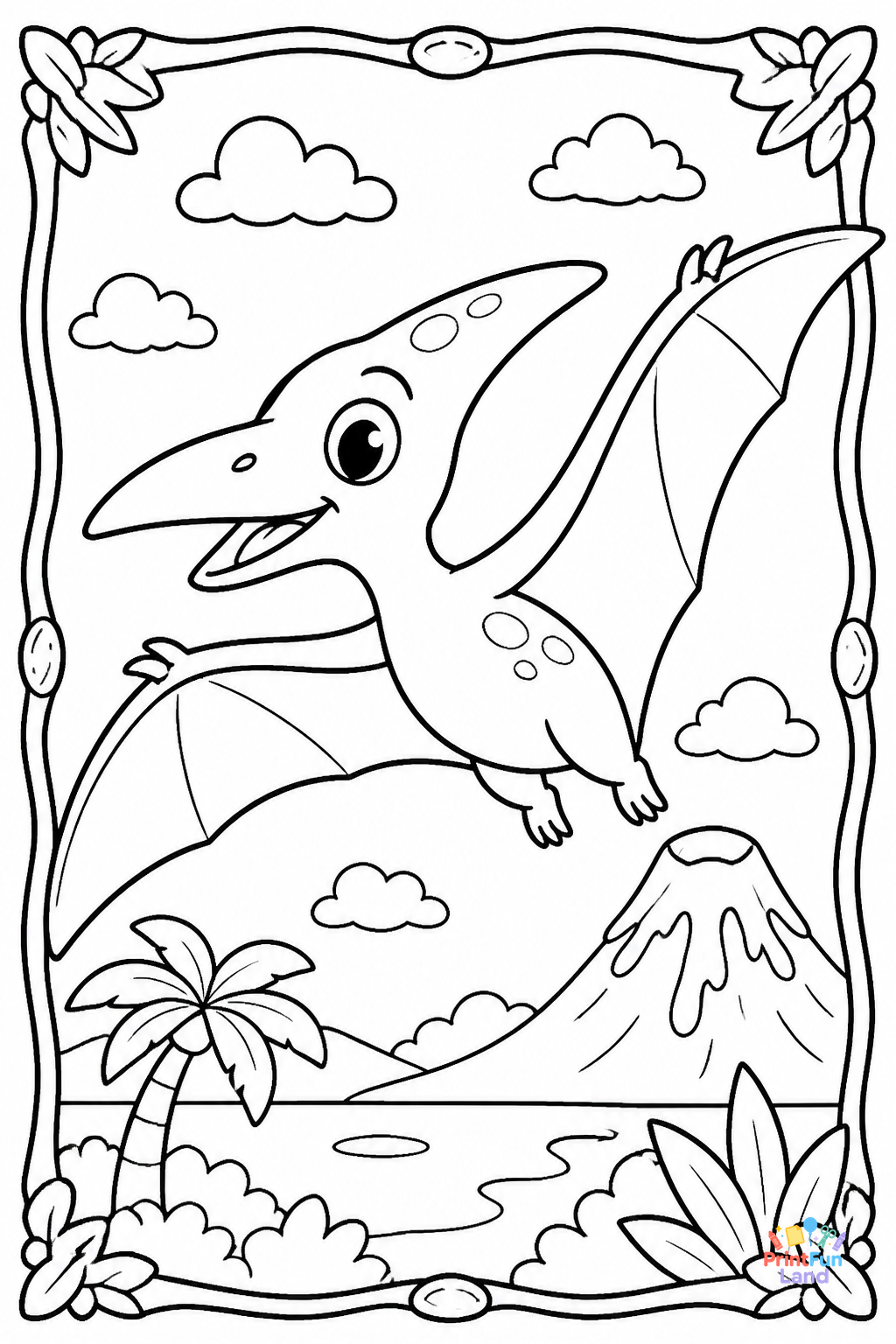 Pterodactyl Coloring Pages for Preschoolers printable page 8