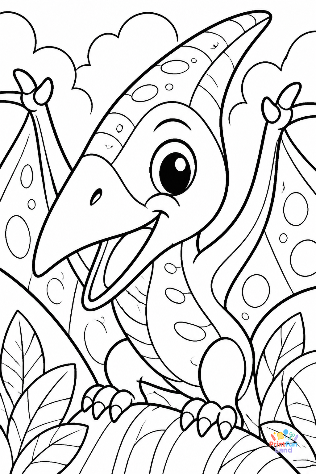 Pterodactyl Coloring Pages for Preschoolers printable page 6