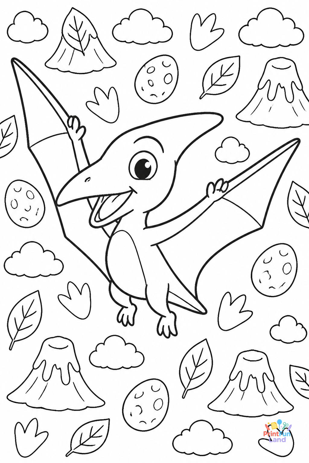 Pterodactyl Coloring Pages for Preschoolers printable page 10