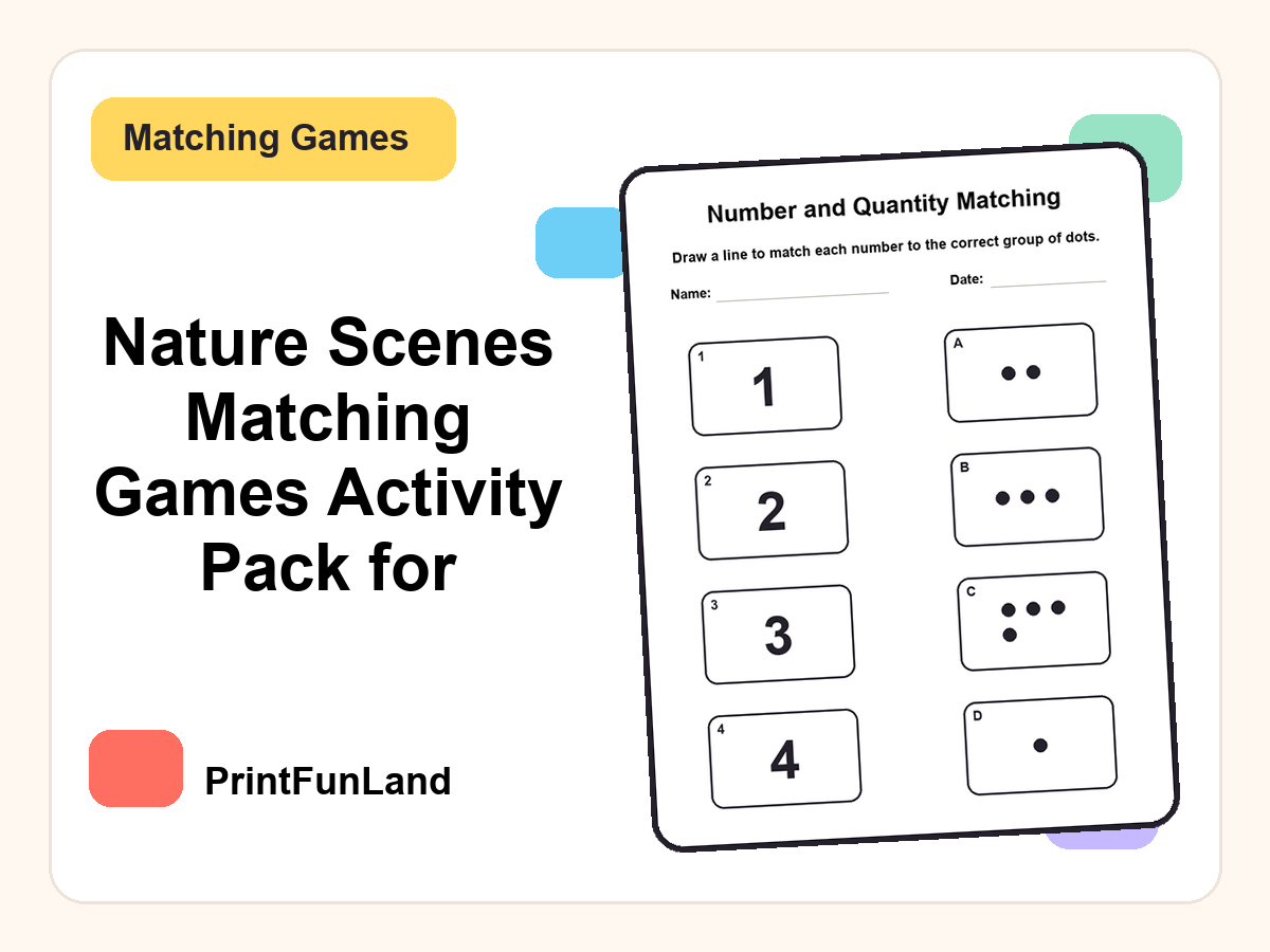 Nature Scenes Matching Games for Active Seniors printable preview