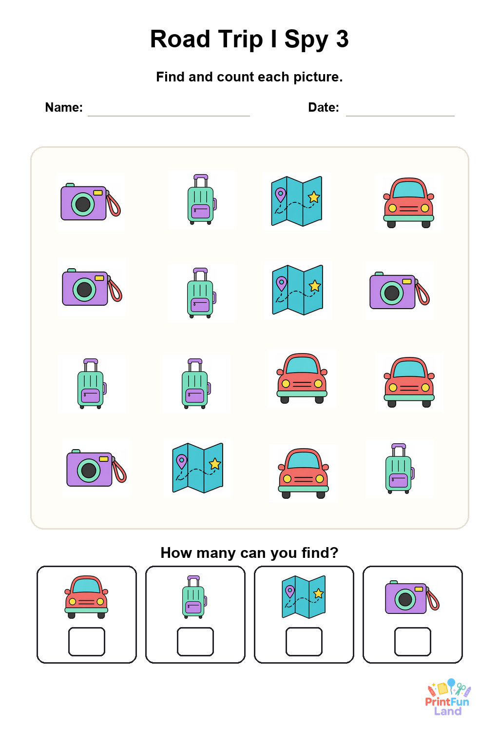 Road Trip I Spy for Preschoolers printable page 3
