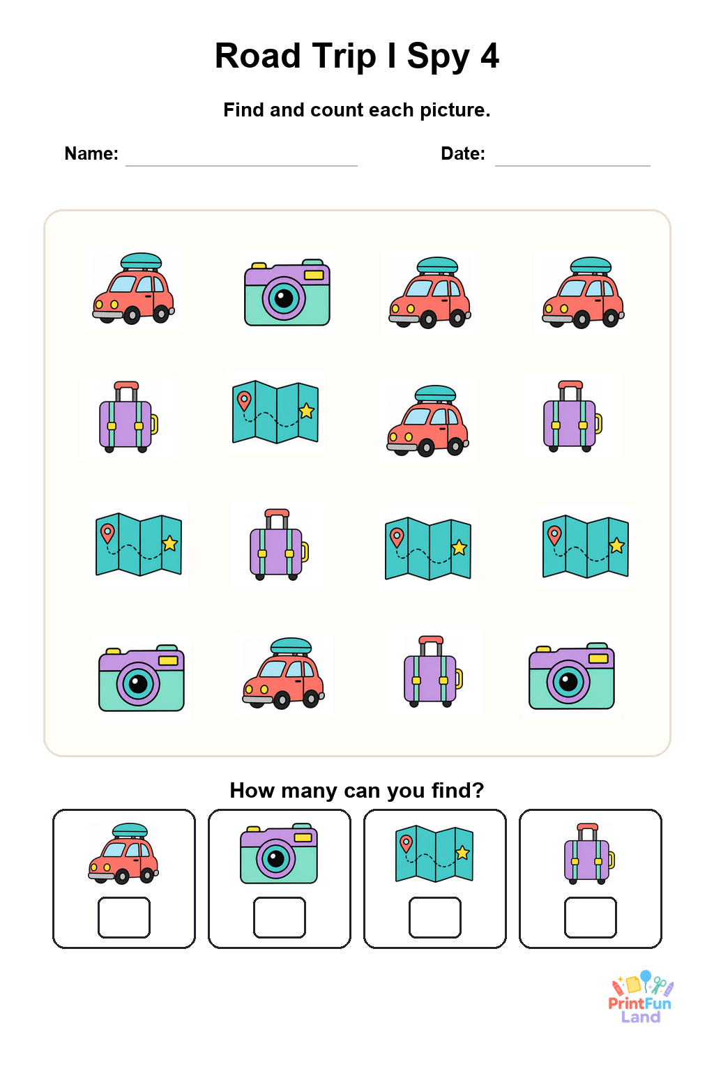 Road Trip I Spy for Preschoolers printable page 4