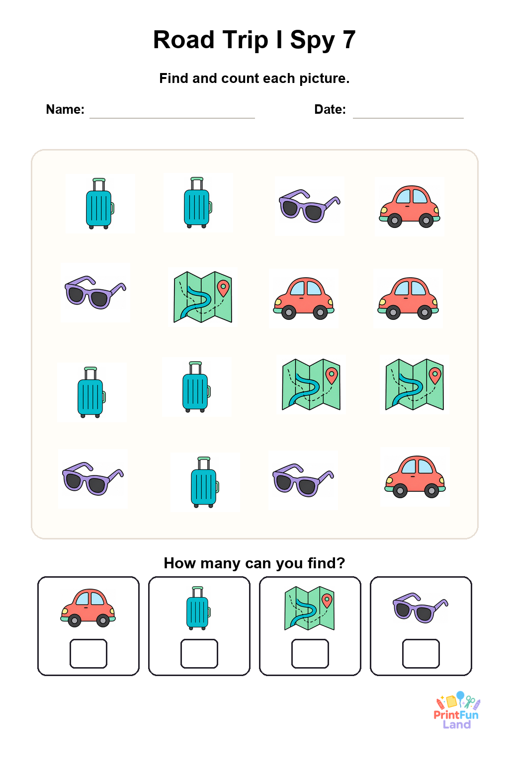 Road Trip I Spy for Preschoolers printable page 7