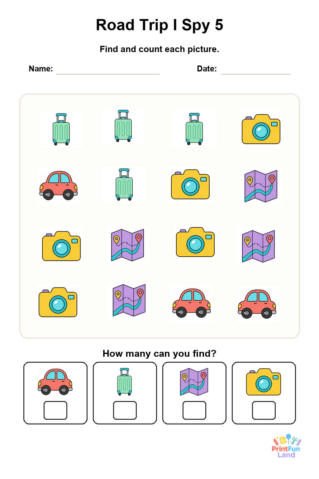 Road Trip I Spy for Preschoolers printable page 5