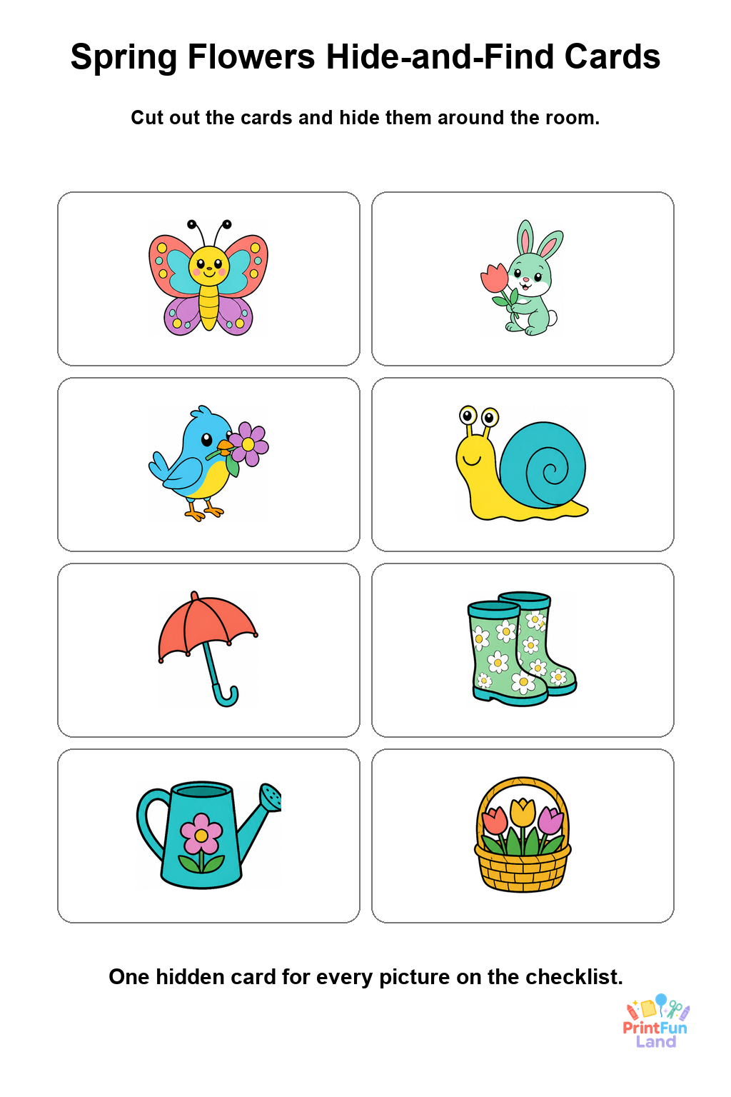 Spring Flowers Scavenger Hunt for Preschoolers printable page 2