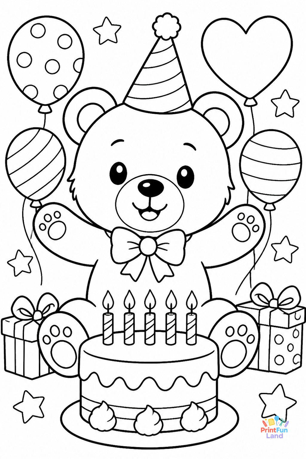 Birthday Coloring Pages for Preschoolers printable page 1