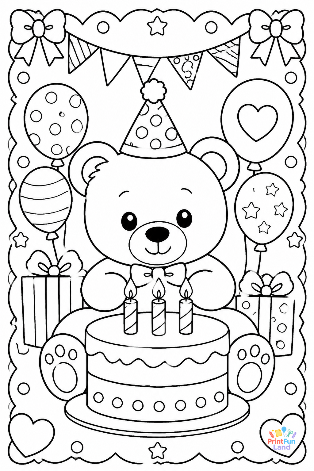 Birthday Coloring Pages for Preschoolers printable page 2